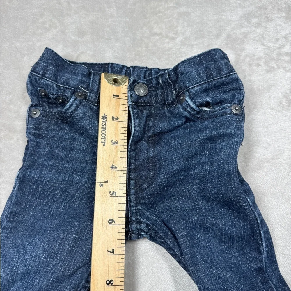 Levi’s Dark Blue Wash Rolled Grey Cuffs Cotton Blend Stretch Jeans Size 12M